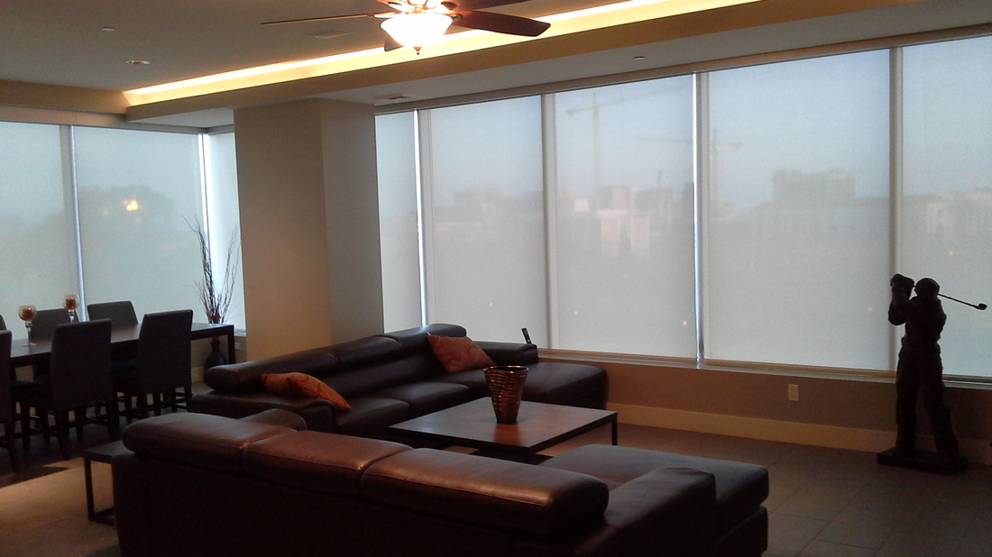 Commercial Window Shades in a Lounge